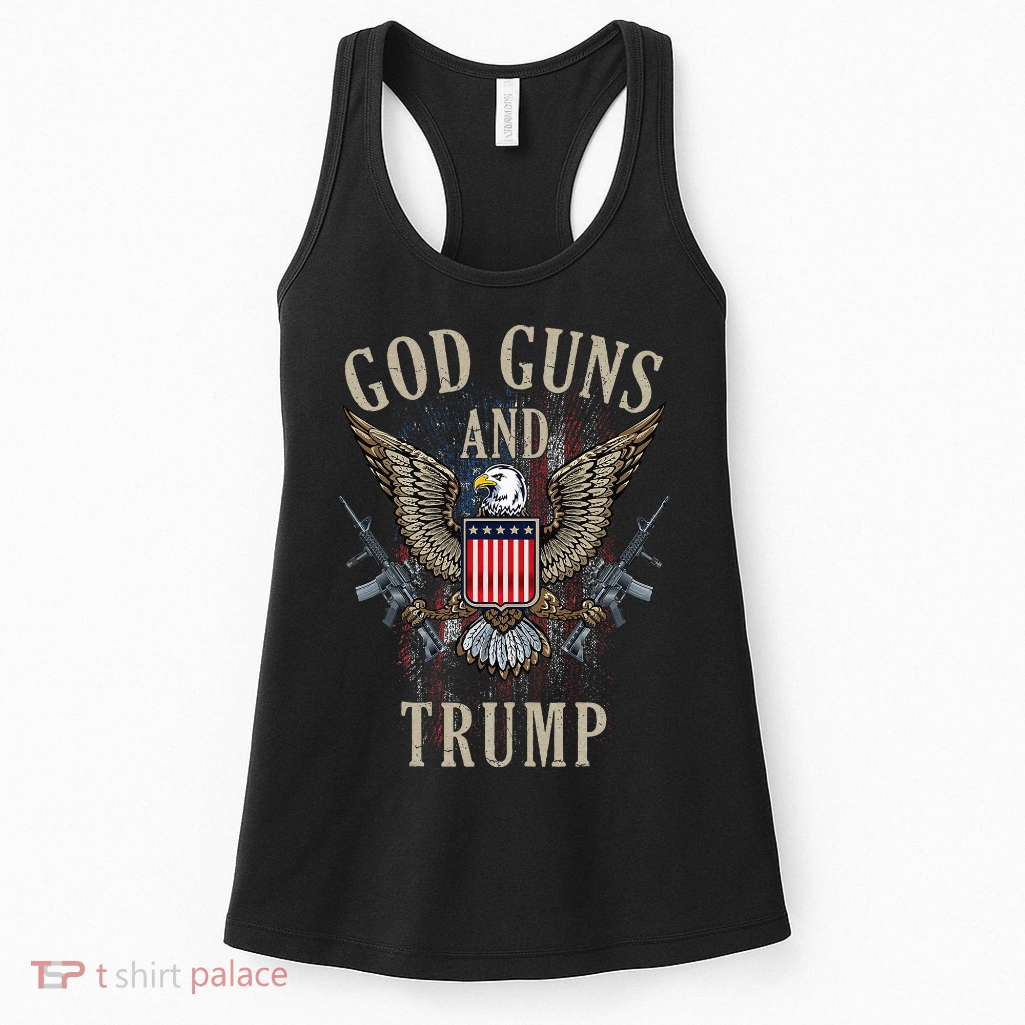 God Guns And Trump 2nd Amendment Flag Ar15 American Flag Women's Tank Top