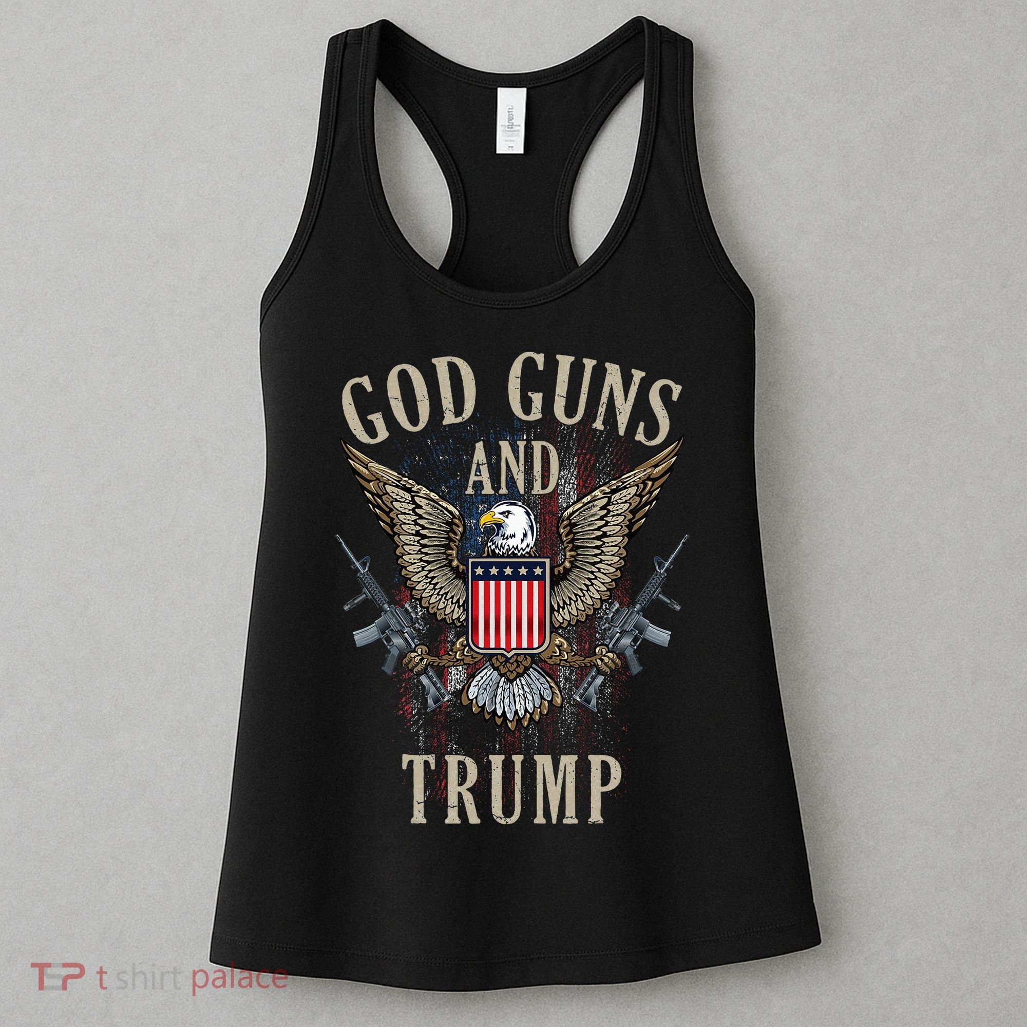 God Guns And Trump 2nd Amendment Flag Ar15 American Flag Women's Tank Top