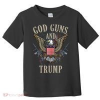 God Guns And Trump 2nd Amendment Flag Ar15 American Flag Toddler T-Shirt thumb 0
