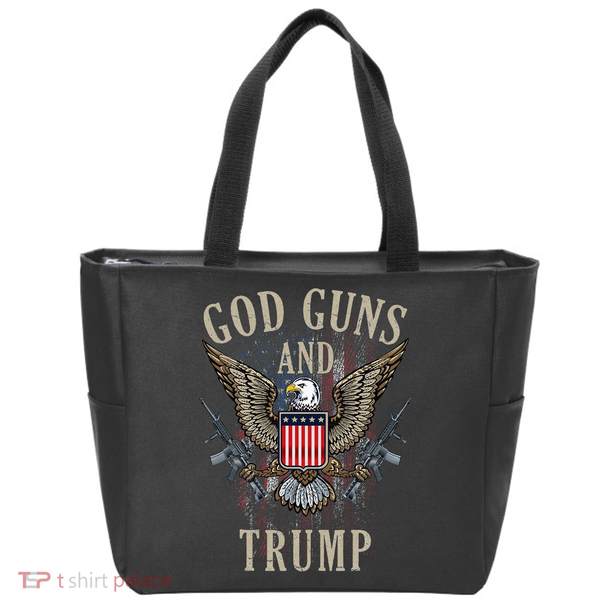 God Guns And Trump 2nd Amendment Flag Ar15 American Flag Tote Bag