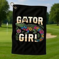 Gator Girl Alligator Crocodile Golf Towel thumb 1