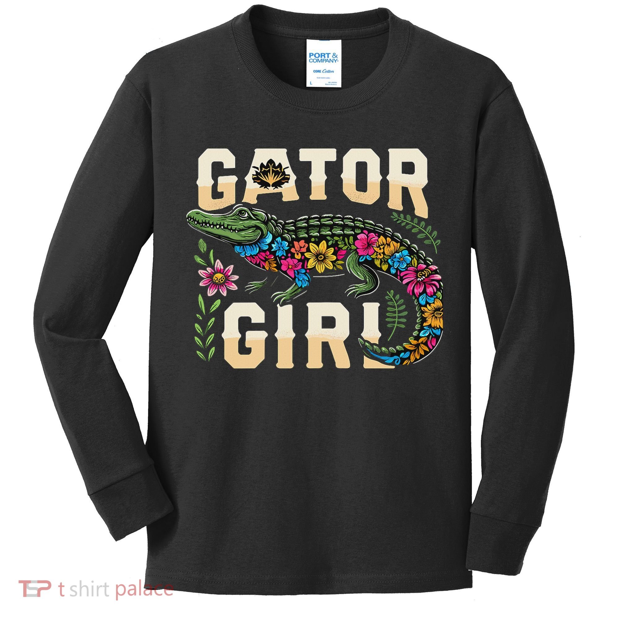 Gator Girl Alligator Crocodile Kids Long Sleeve Shirt
