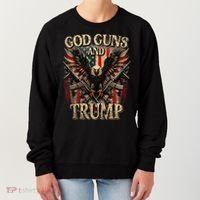 God Guns And Trump 2nd Amendment Flag Eagle American Flag Women's Sweatshirt thumb 0