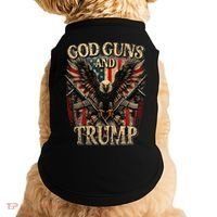God Guns And Trump 2nd Amendment Flag Eagle American Flag Doggie Tank thumb 0