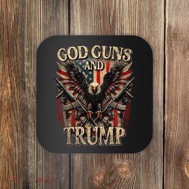 God Guns And Trump 2nd Amendment Flag Eagle American Flag Coaster
