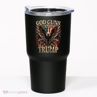 God Guns And Trump 2nd Amendment Flag Eagle American Flag Tumbler thumb 0