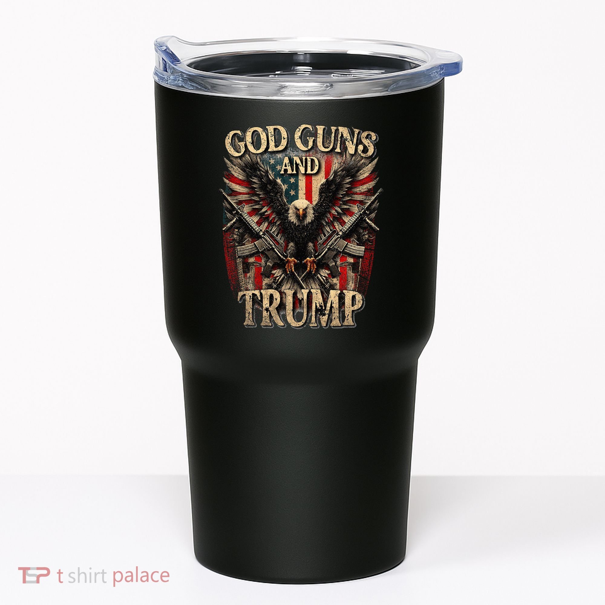 God Guns And Trump 2nd Amendment Flag Eagle American Flag Tumbler