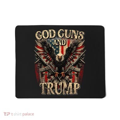 God Guns And Trump 2nd Amendment Flag Eagle American Flag Mousepad