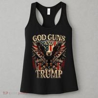 God Guns And Trump 2nd Amendment Flag Eagle American Flag Women's Tank Top thumb 3