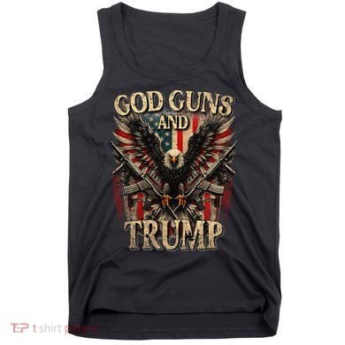 God Guns And Trump 2nd Amendment Flag Eagle American Flag Tank Top