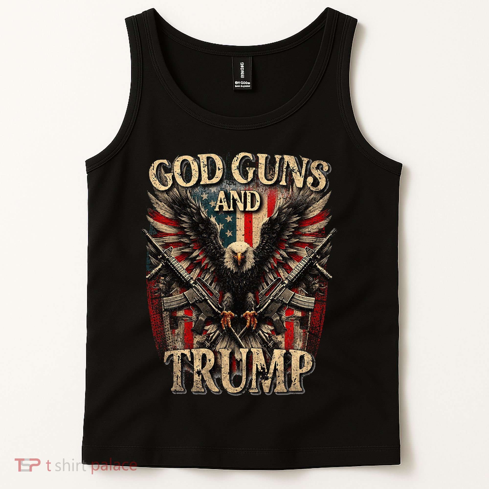 God Guns And Trump 2nd Amendment Flag Eagle American Flag Tank Top
