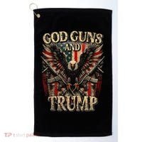 God Guns And Trump 2nd Amendment Flag Eagle American Flag Golf Towel thumb 0