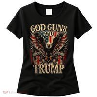God Guns And Trump 2nd Amendment Flag Eagle American Flag Women's T-Shirt thumb 0