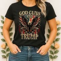 God Guns And Trump 2nd Amendment Flag Eagle American Flag Women's T-Shirt thumb 2