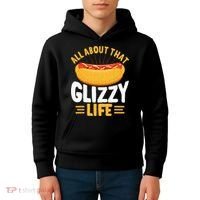 Glizzy Gobbler All About That Glizzy Life Hot Dog Kids Hoodie thumb 4