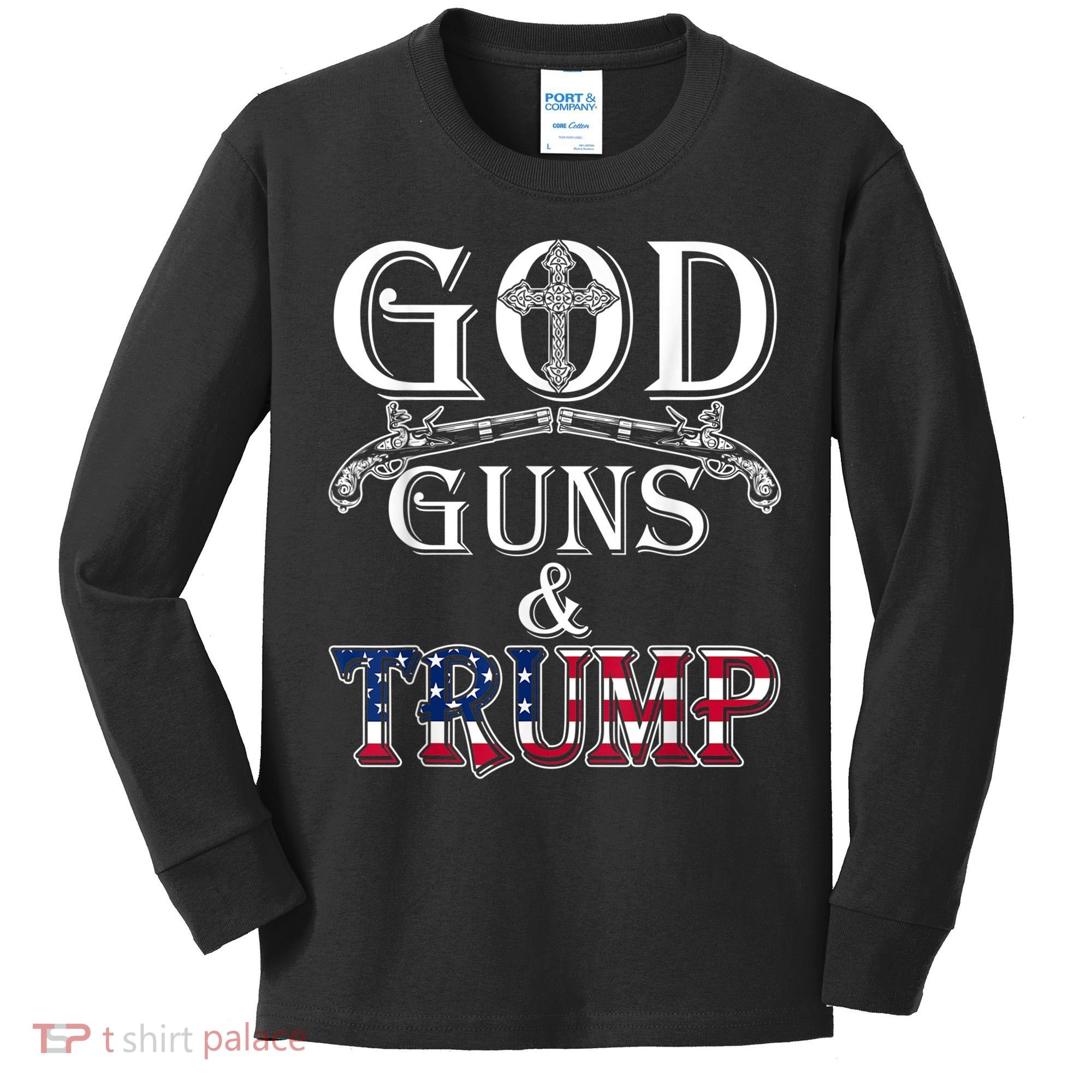 God Guns And Trump Kids Long Sleeve Shirt