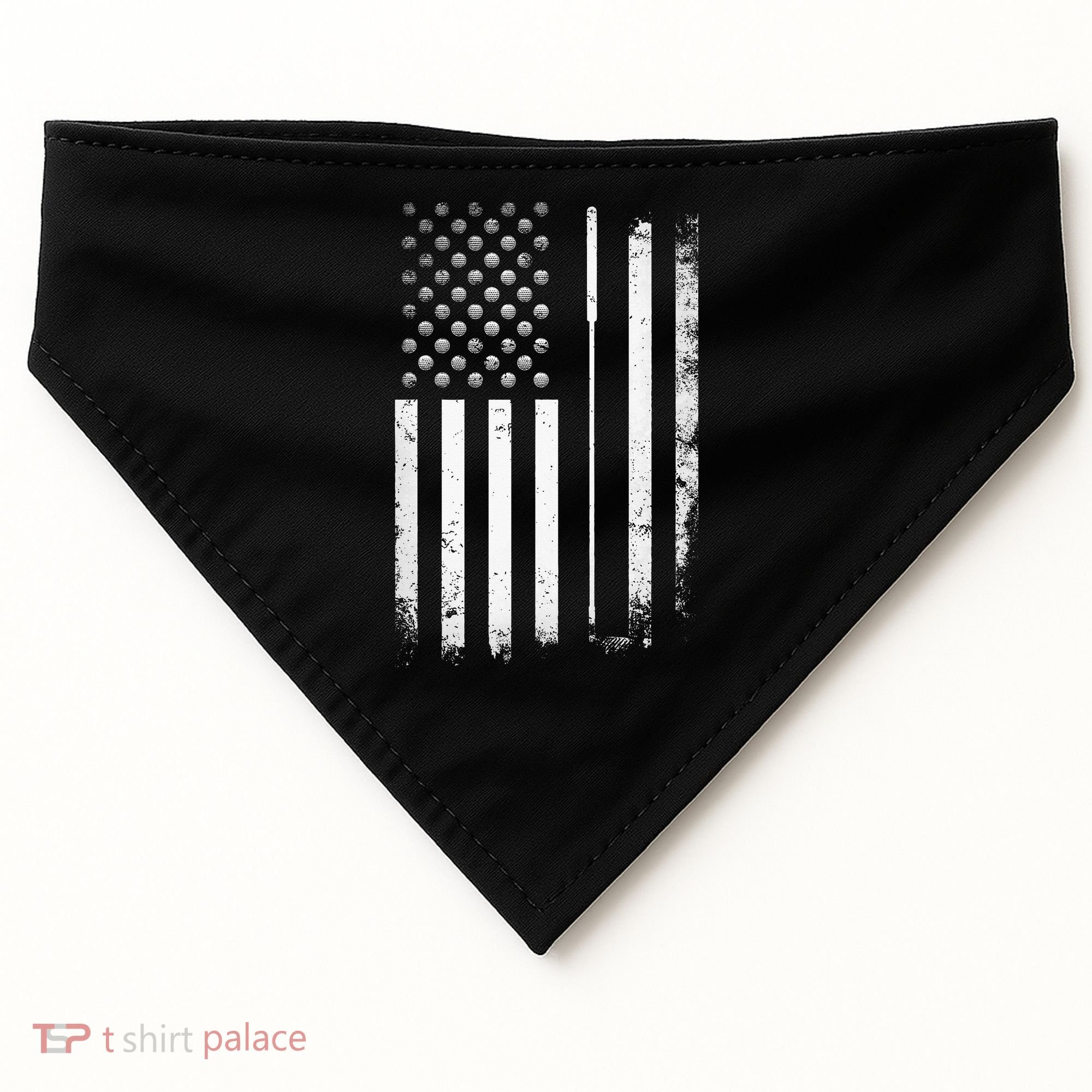 Golf Golfer American Flag Golf Flat USA-Made Doggie Bandana