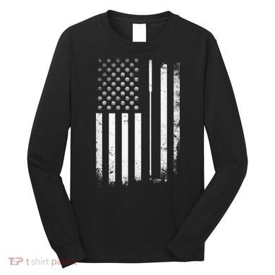 Golf Golfer American Flag Golf Flat Long Sleeve Shirt