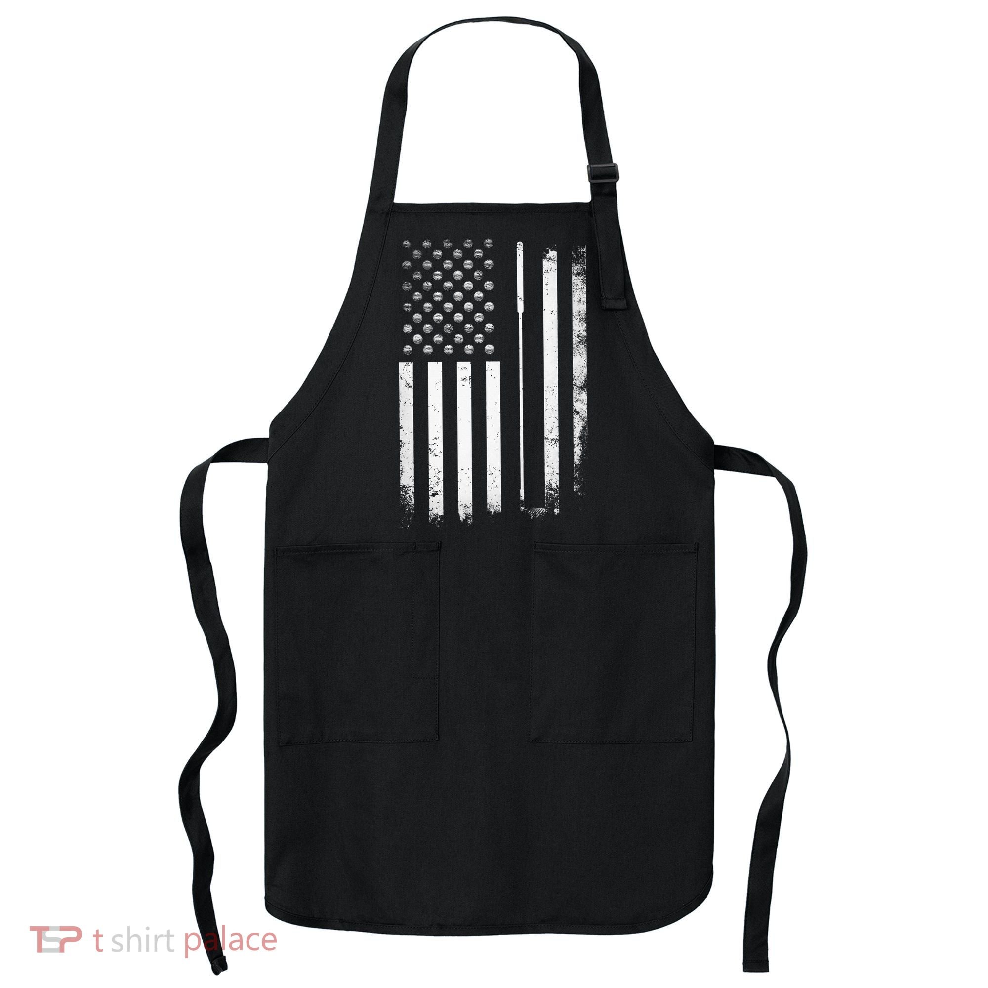 Golf Golfer American Flag Golf Flat Apron
