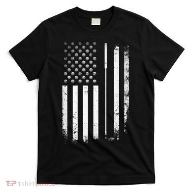 Golf Golfer American Flag Golf Flat T-Shirt