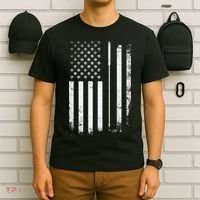 Golf Golfer American Flag Golf Flat T-Shirt thumb 6