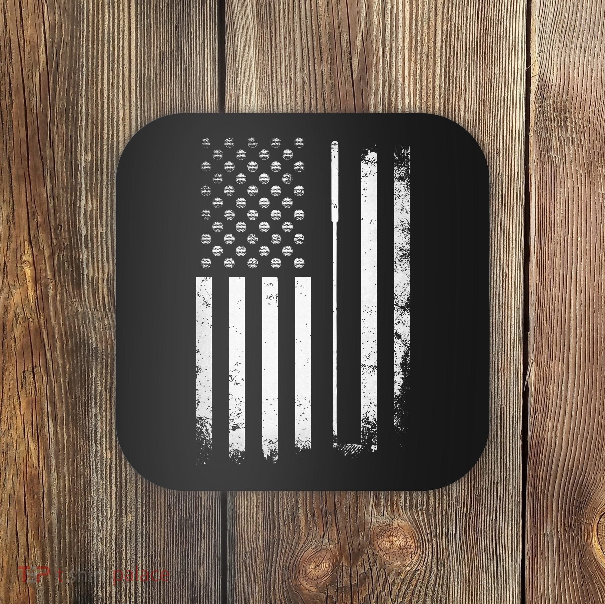 Golf Golfer American Flag Golf Flat Coaster