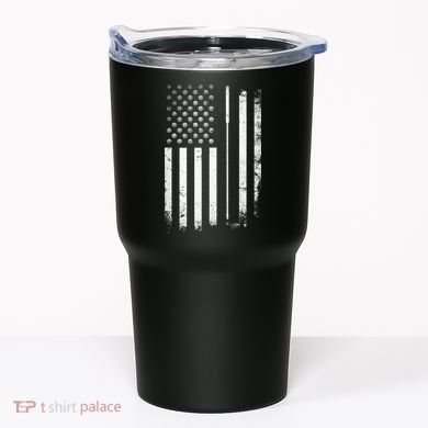 Golf Golfer American Flag Golf Flat Tumbler