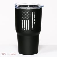 Golf Golfer American Flag Golf Flat Tumbler thumb 0