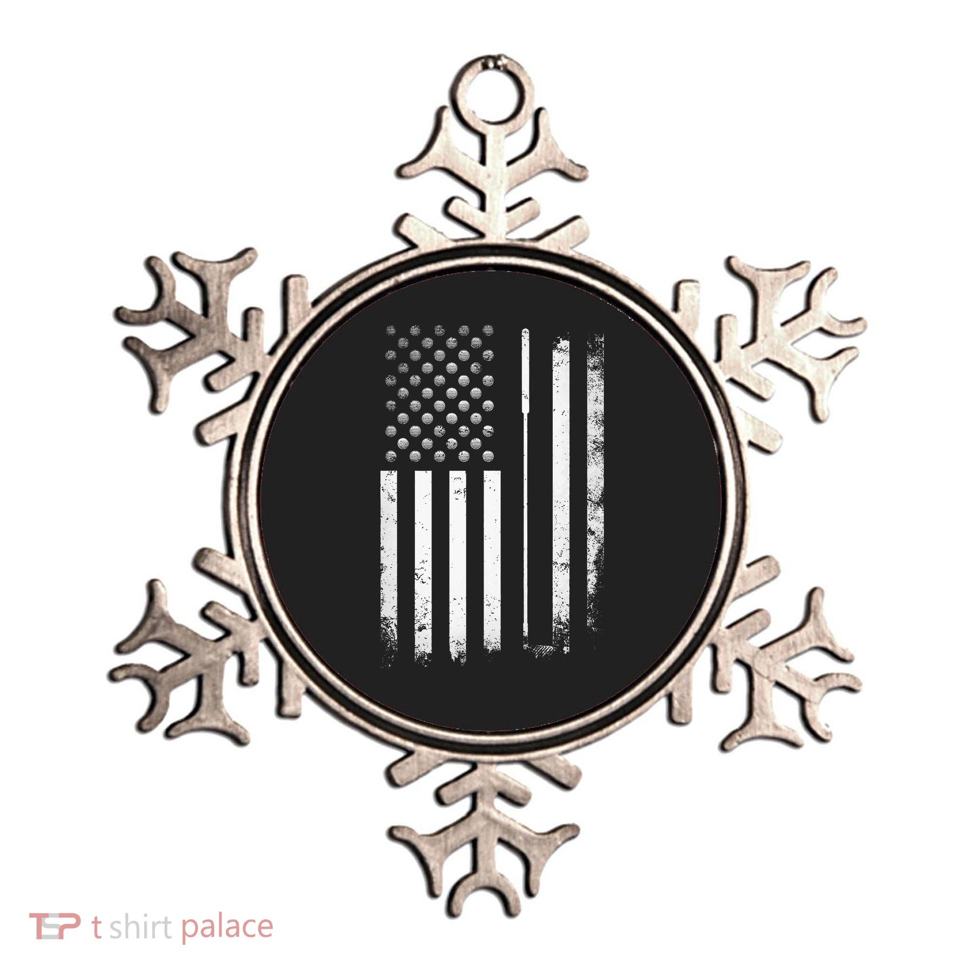 Golf Golfer American Flag Golf Flat Ornament