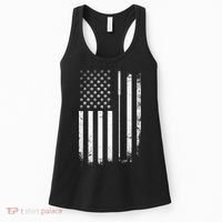 Golf Golfer American Flag Golf Flat Women's Tank Top thumb 0