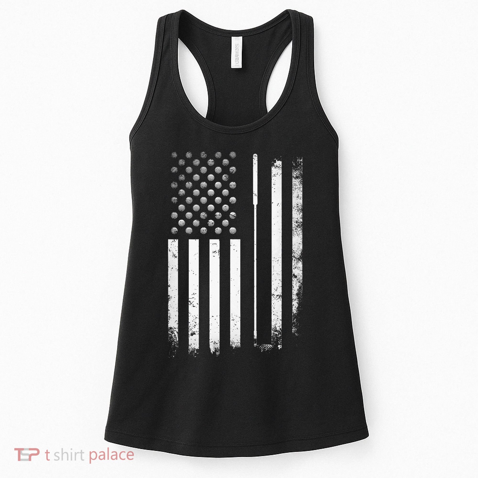 Golf Golfer American Flag Golf Flat Women's Tank Top