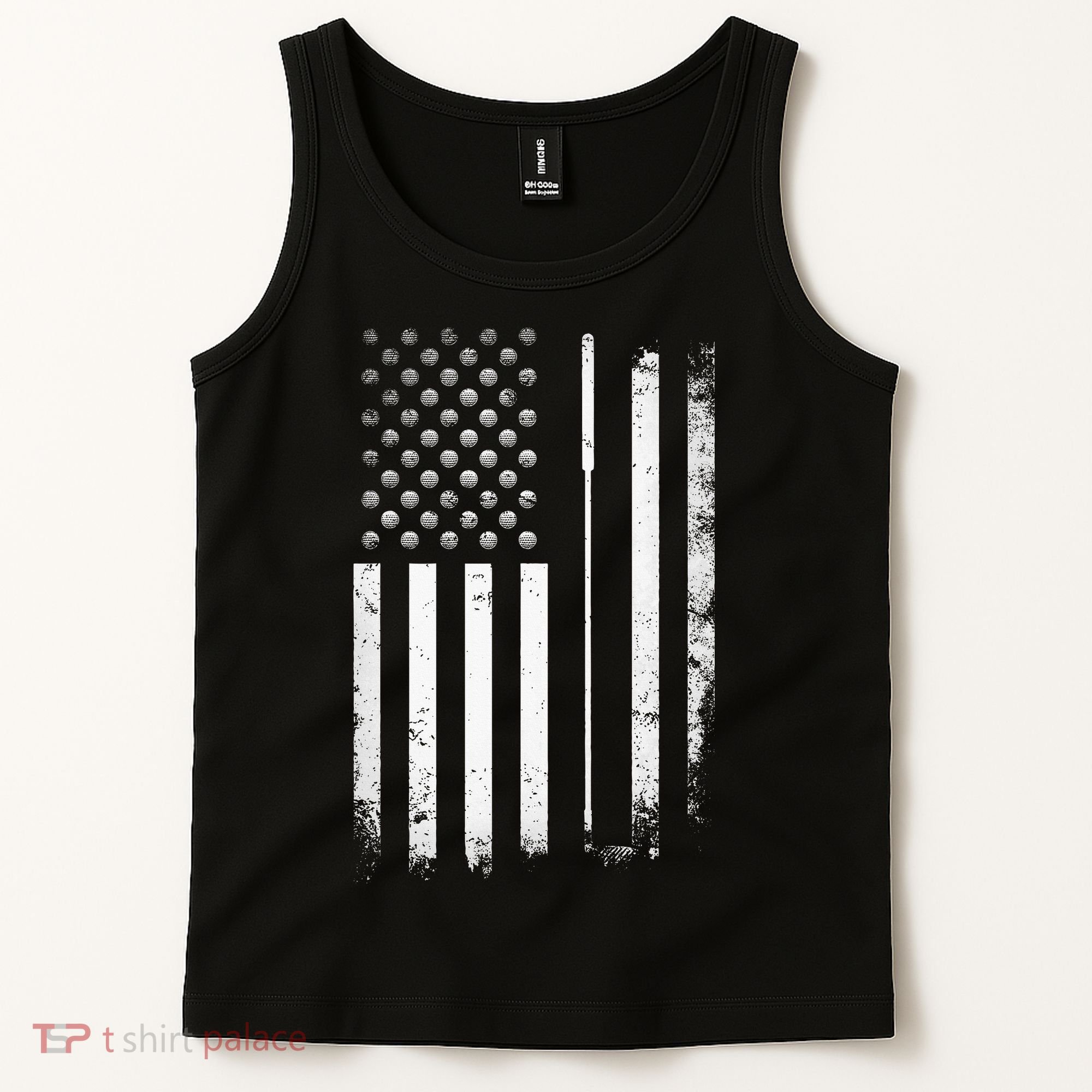 Golf Golfer American Flag Golf Flat Tank Top