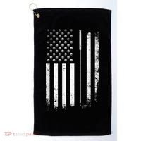 Golf Golfer American Flag Golf Flat Golf Towel thumb 0