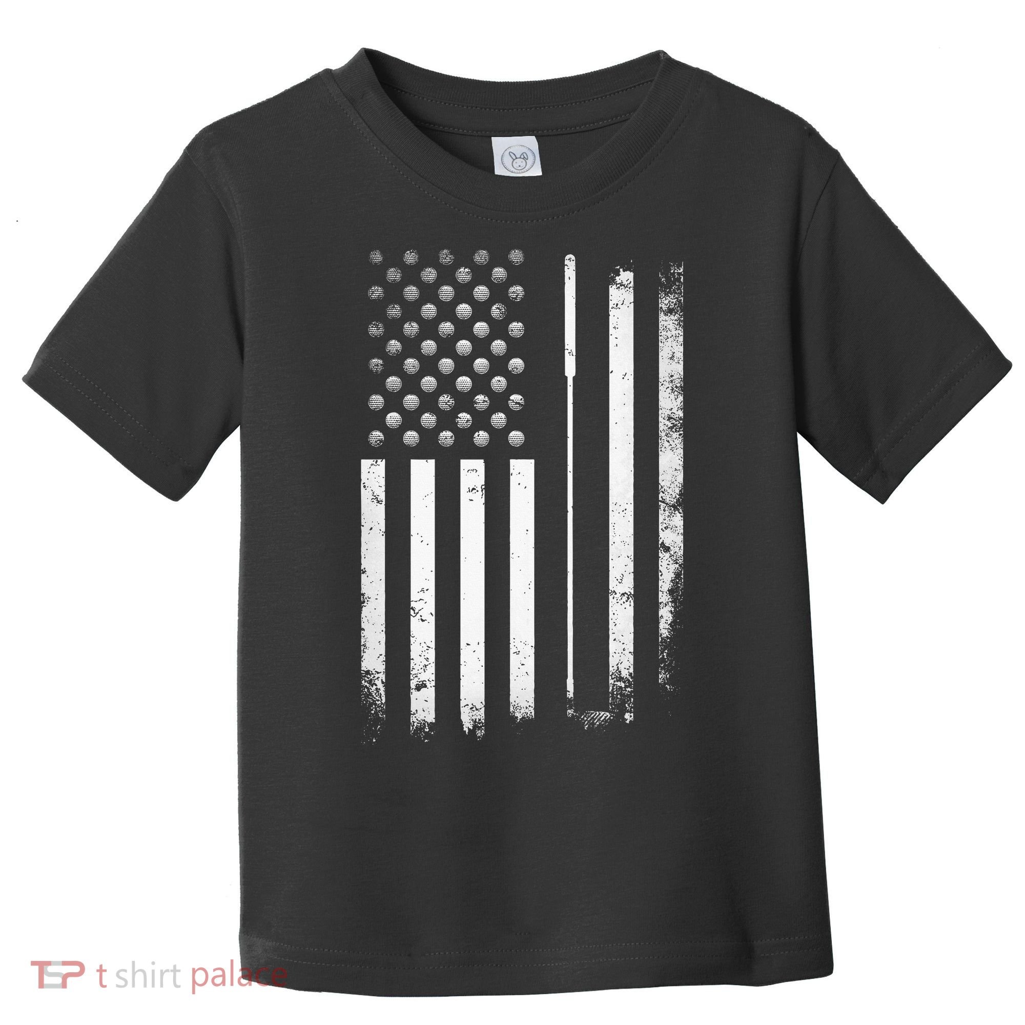Golf Golfer American Flag Golf Flat Toddler T-Shirt