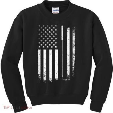 Golf Golfer American Flag Golf Flat Kids Sweatshirt