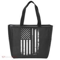 Golf Golfer American Flag Golf Flat Tote Bag thumb 0