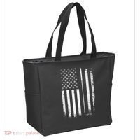 Golf Golfer American Flag Golf Flat Tote Bag thumb 2