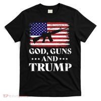 God Guns And Trump Gift For Donald Trump Supporters On President's Day T-Shirt thumb 0