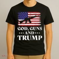God Guns And Trump Gift For Donald Trump Supporters On President's Day T-Shirt thumb 3