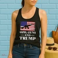 God Guns And Trump Gift For Donald Trump Supporters On President's Day Women's Tank Top thumb 2