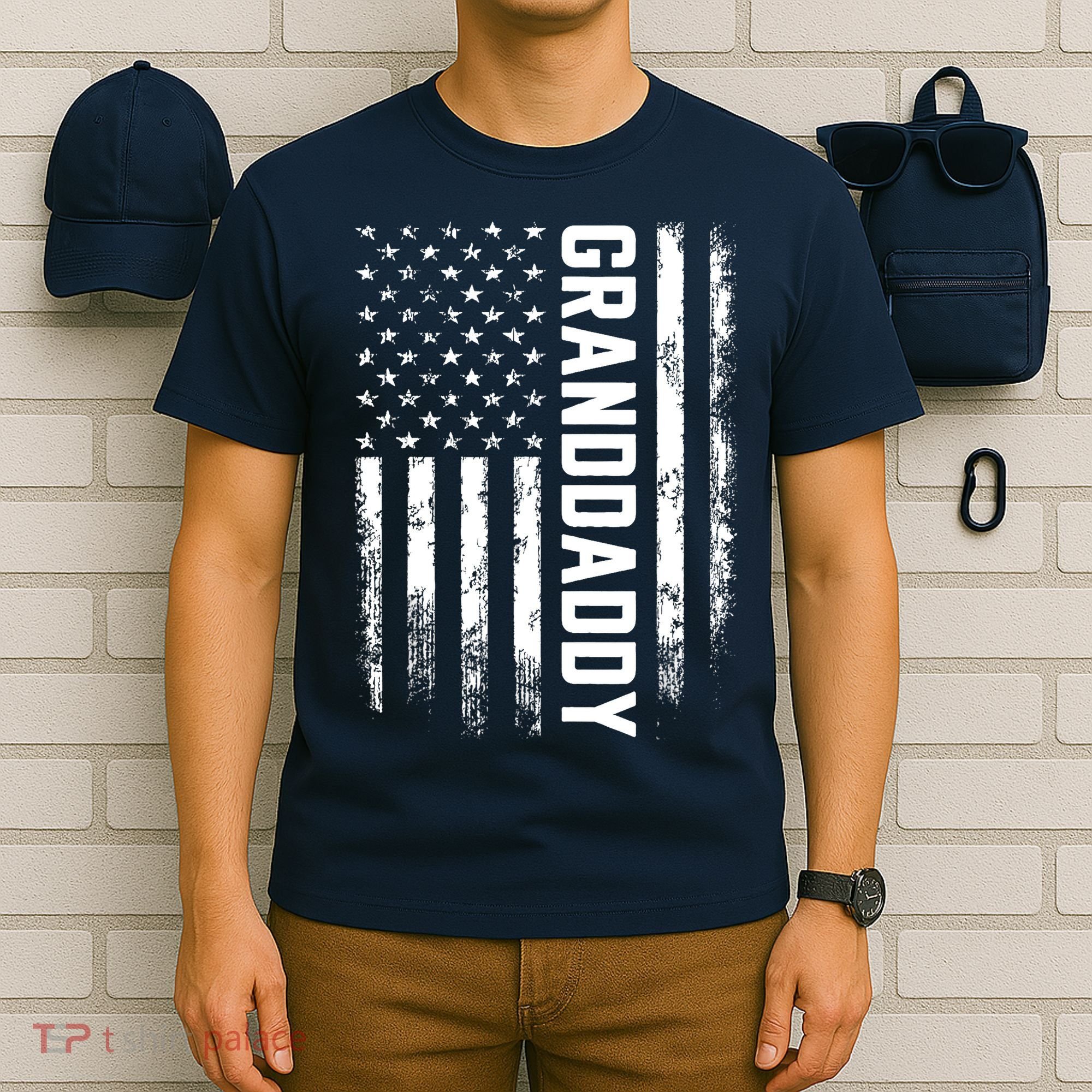 Granddaddy Gift America Flag Gift For Father's Day T-Shirt