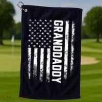 Granddaddy Gift America Flag Gift For Father's Day Golf Towel thumb 1