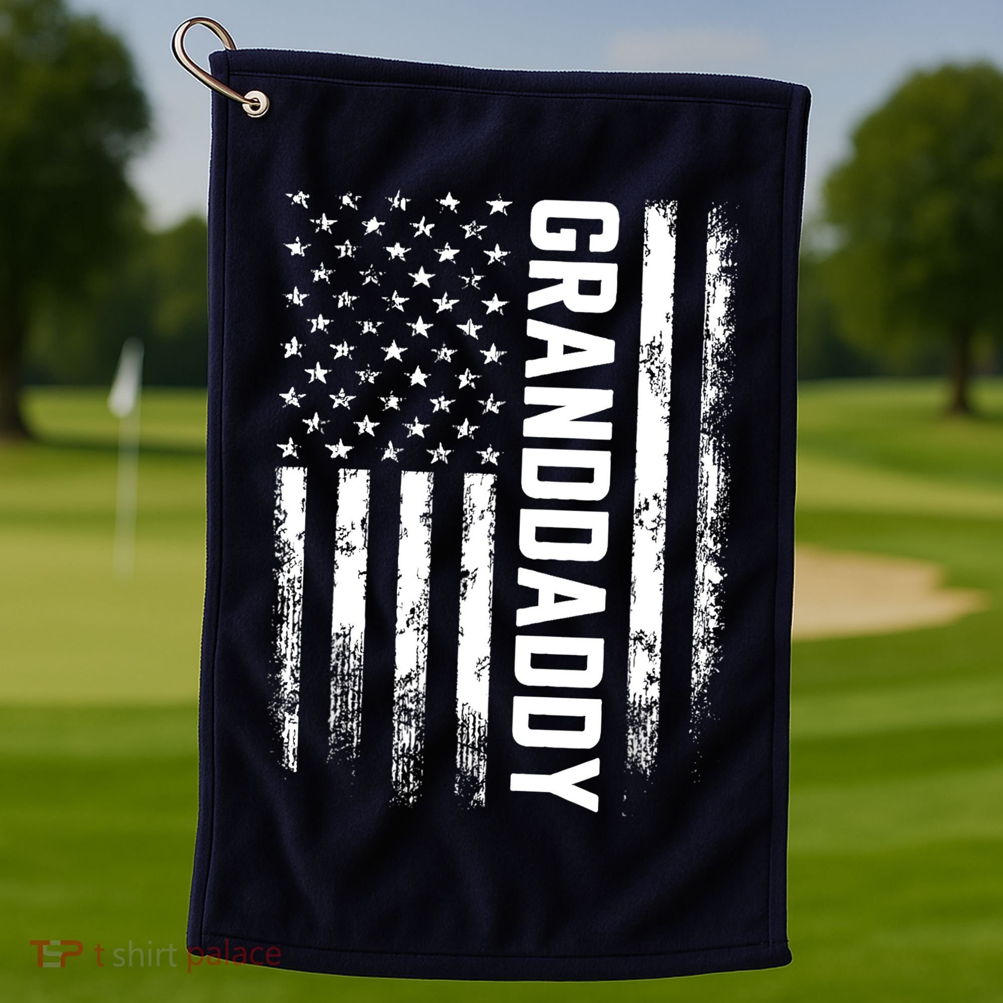 Granddaddy Gift America Flag Gift For Father's Day Golf Towel