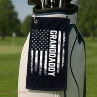 Granddaddy Gift America Flag Gift For Father's Day Golf Towel thumb 2