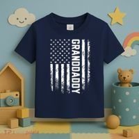 Granddaddy Gift America Flag Gift For Father's Day Toddler T-Shirt thumb 3