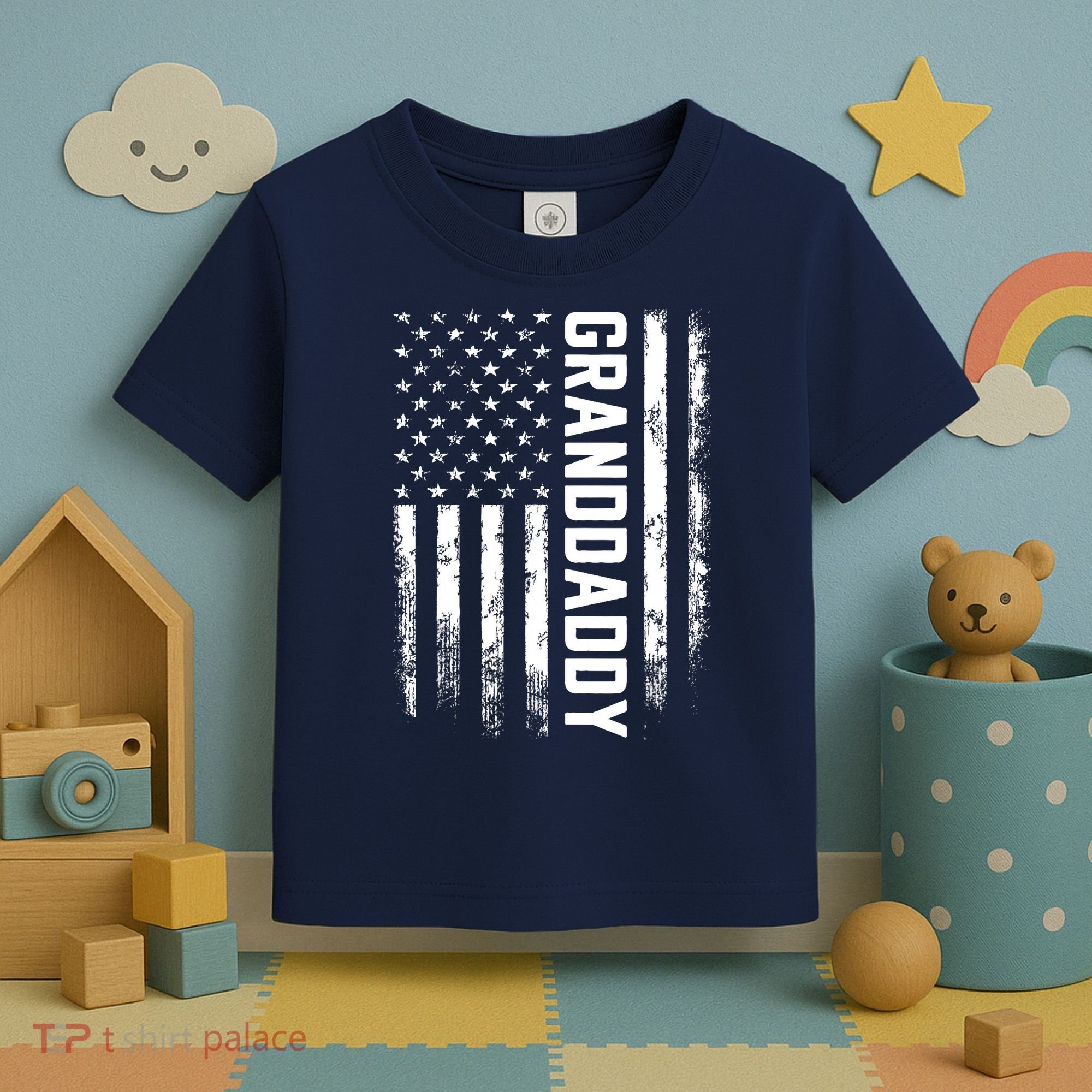 Granddaddy Gift America Flag Gift For Father's Day Toddler T-Shirt