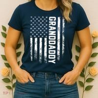 Granddaddy Gift America Flag Gift For Father's Day Women's T-Shirt thumb 2