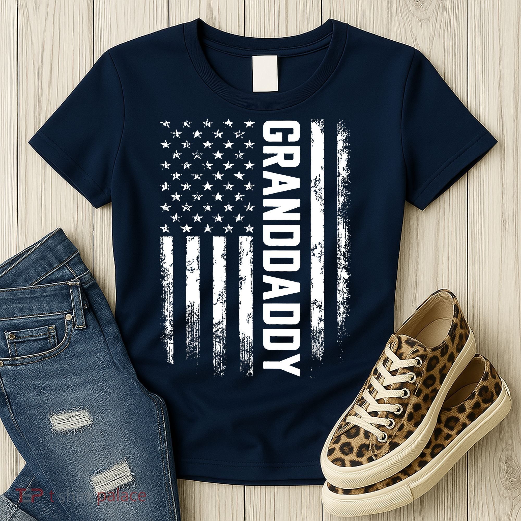 Granddaddy Gift America Flag Gift For Father's Day Women's T-Shirt
