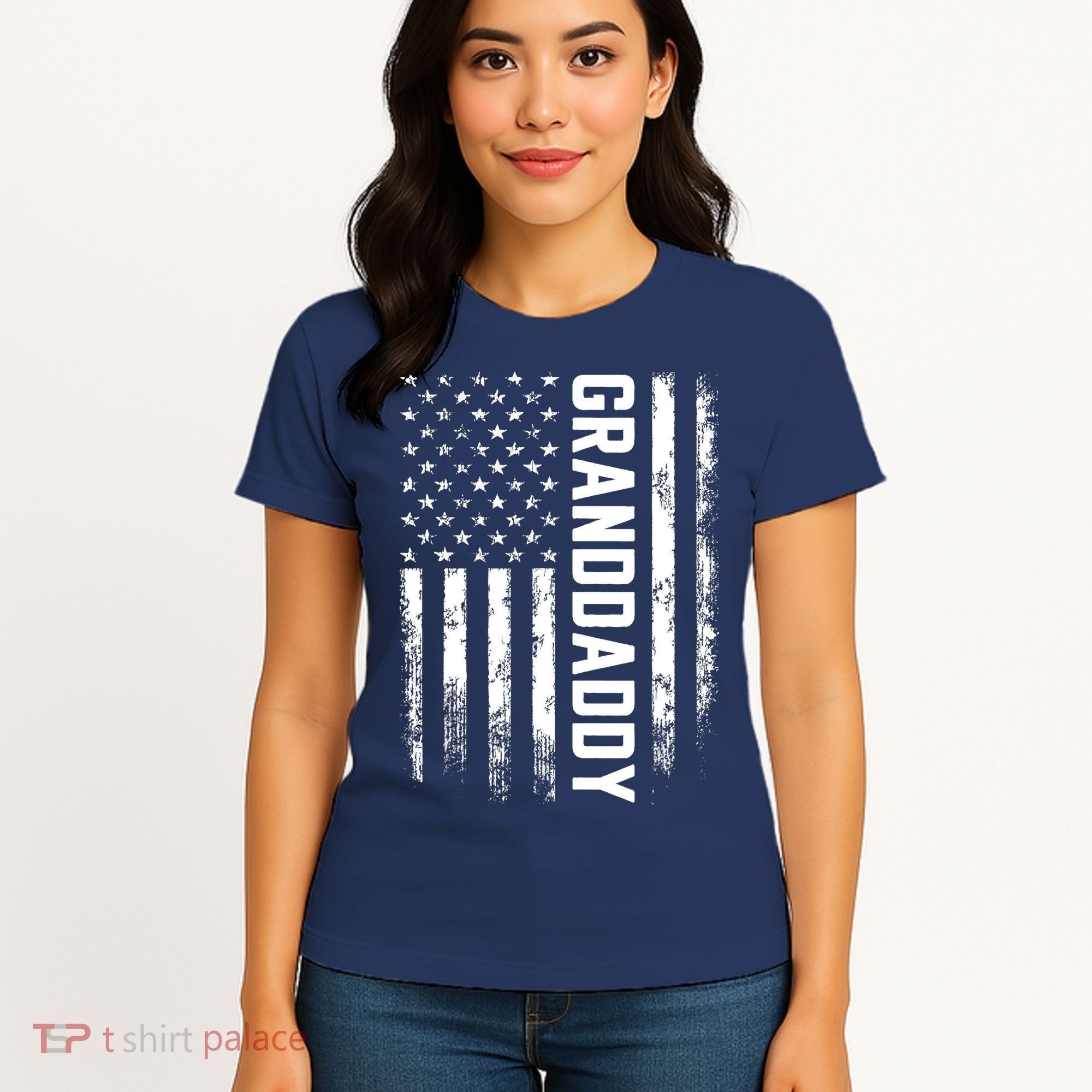 Granddaddy Gift America Flag Gift For Father's Day Women's T-Shirt