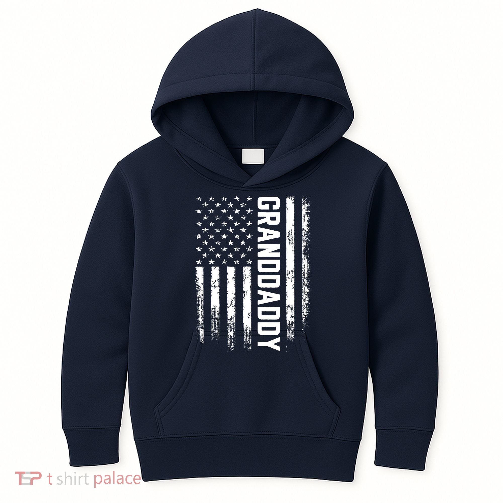 Granddaddy Gift America Flag Gift For Father's Day Kids Hoodie